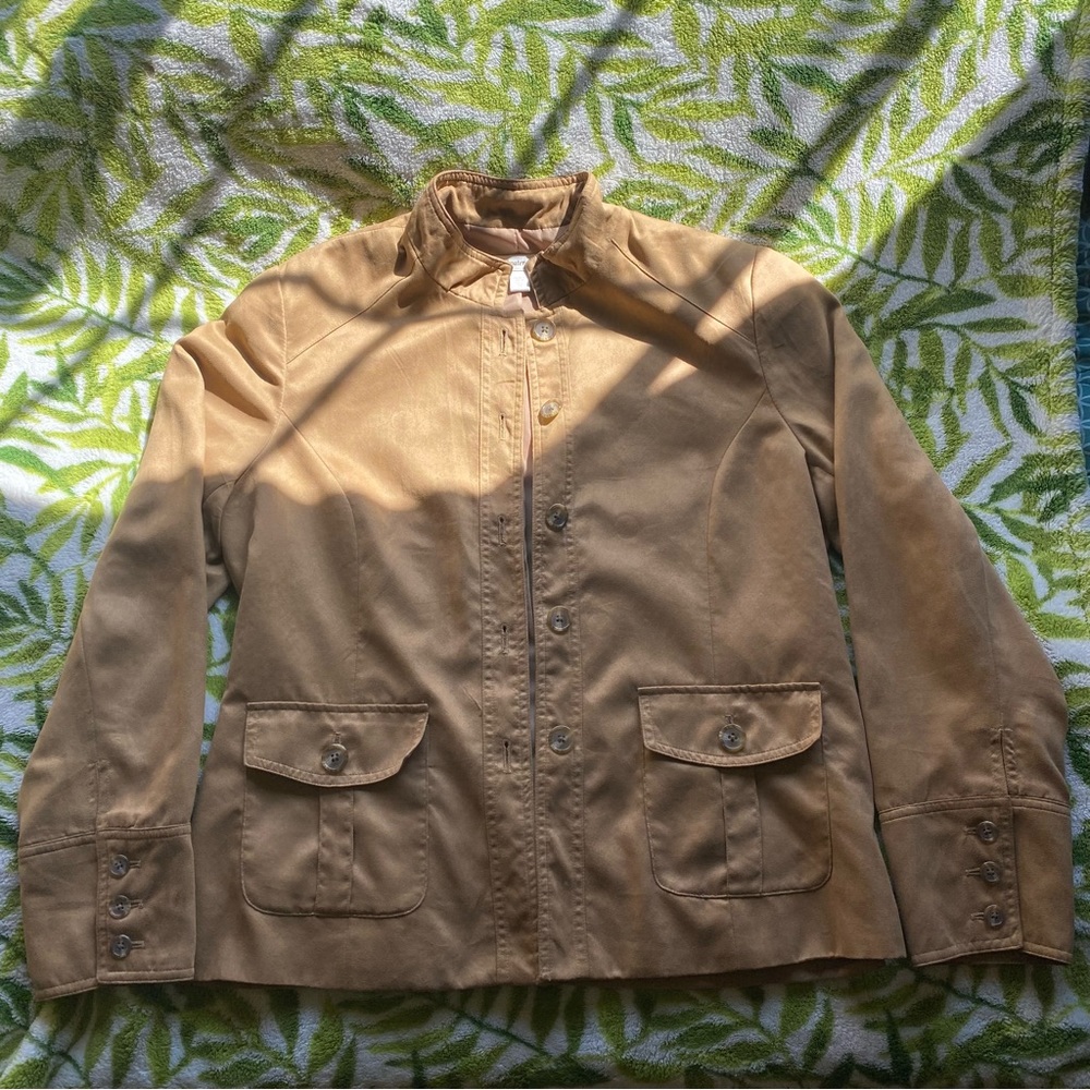 COLDWATER CREEK Suede Button Up Coat, Excellent Condition